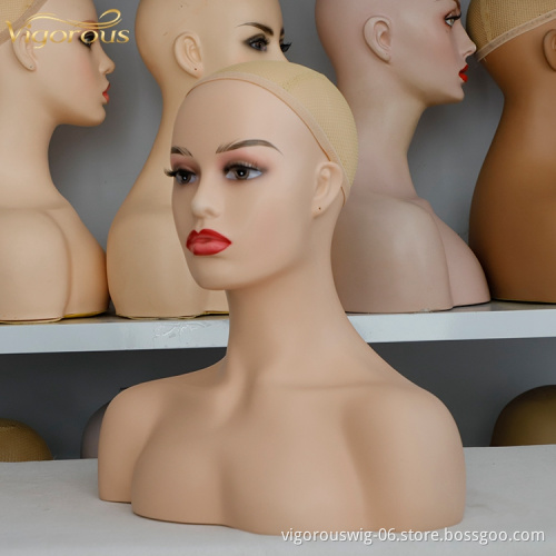 Vigorous mang colors for choose for training price Female Mannequin Head Wholesale Wig display model